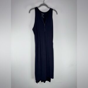 FLX Navy Sleeveless Maxi Dress with Front Zip Detail